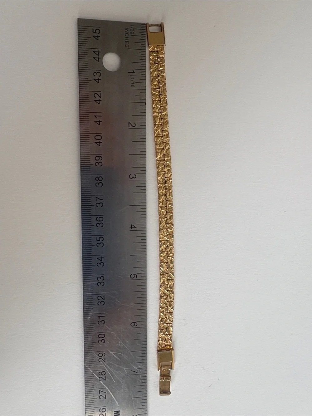 Gold Nugget Link Bracelet Textured Statement Women Jewelry